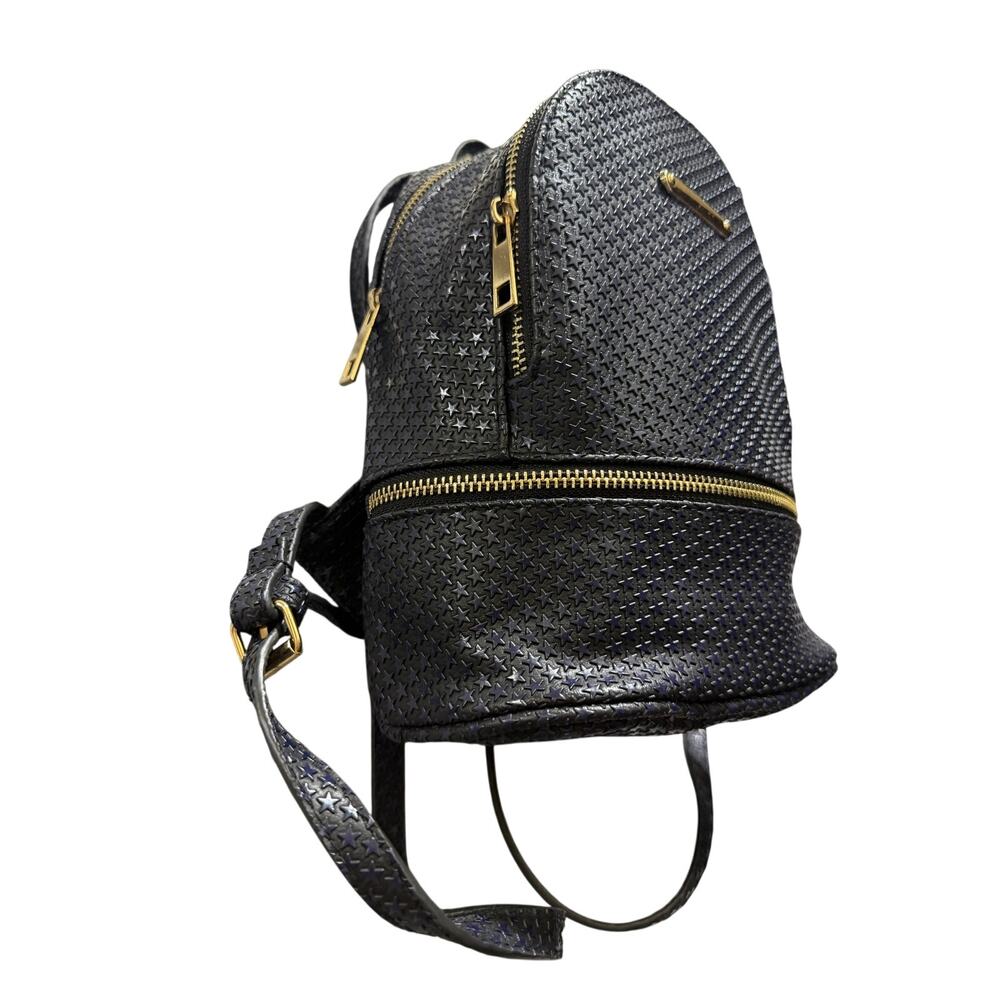 Small Black Star Pattern Backpack Navy Blue Stars Mini Daypack celestial Boho - Picture 2 of 10